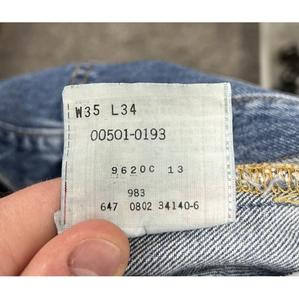 Levis Mens Size 35X34 Blue 501 XX Button Fly Y2k Vintage Denim Jeans (T3)